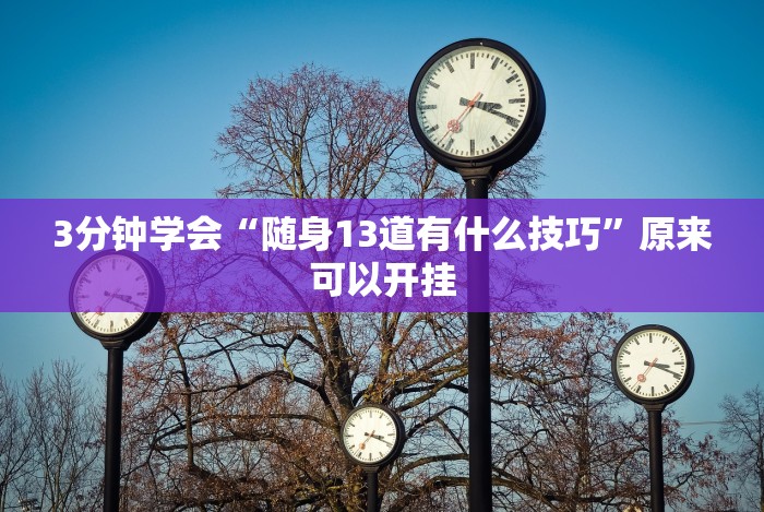 3分钟学会“随身13道有什么技巧”原来可以开挂