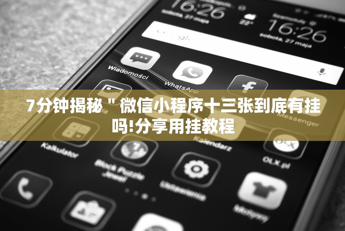 7分钟揭秘"微信小程序十三张到底有挂吗!分享用挂教程 7分钟揭秘"微信小程序十三张到底有挂吗!分享用挂教程