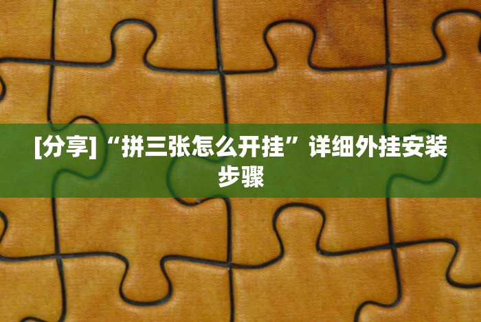 [分享]“拼三张怎么开挂”详细外挂安装步骤