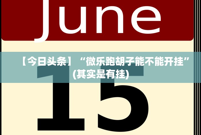 【今日头条】“微乐跑胡子能不能开挂”(其实是有挂)