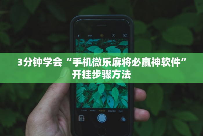 3分钟学会“手机微乐麻将必赢神软件”开挂步骤方法