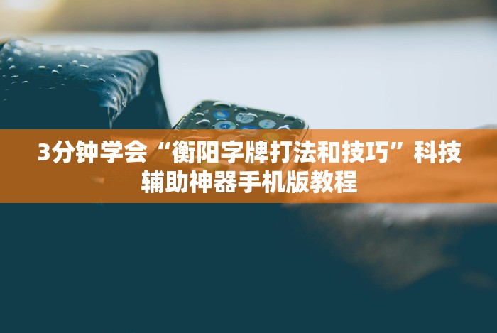 3分钟学会“衡阳字牌打法和技巧”科技辅助神器手机版教程