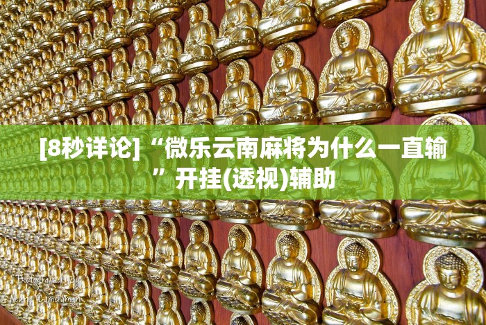 [8秒详论]“微乐云南麻将为什么一直输”开挂(透视)辅助