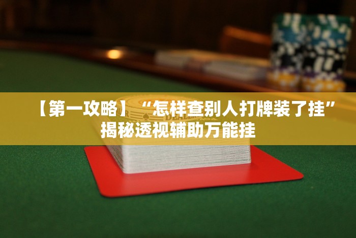 【第一攻略】“怎样查别人打牌装了挂”揭秘透视辅助万能挂