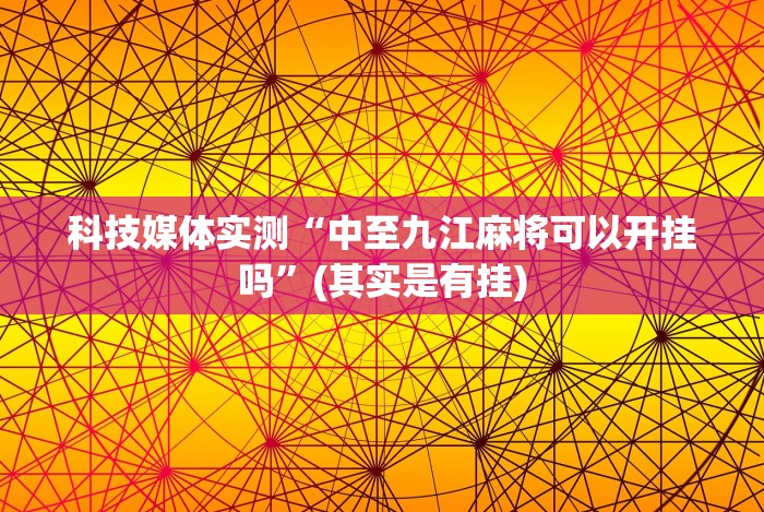 科技媒体实测“中至九江麻将可以开挂吗”(其实是有挂) 科技媒体实测“中至九江麻将可以开挂吗”(其实是有挂)