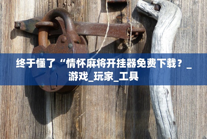 终于懂了“情怀麻将开挂器免费下载？_游戏_玩家_工具