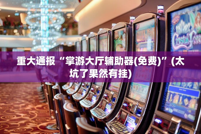 重大通报“掌游大厅辅助器(免费)”(太坑了果然有挂)