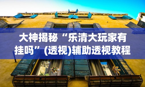 大神揭秘“乐清大玩家有挂吗”(透视)辅助透视教程